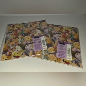 Hallmark Expressions ~Teddy Bears~ Wrapping  Paper 2 sheets Vintage X 2 Packs